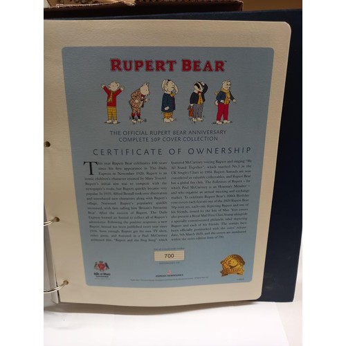 1169 - A Ruper Bear Isle of Man official 50 pence cover collection.