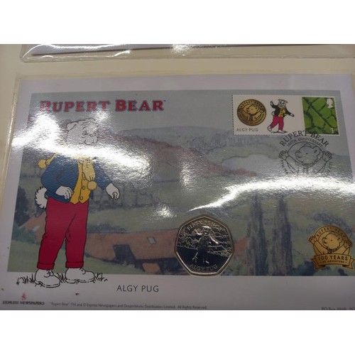 1169 - A Ruper Bear Isle of Man official 50 pence cover collection.