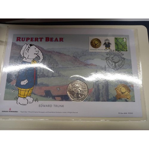 1169 - A Ruper Bear Isle of Man official 50 pence cover collection.