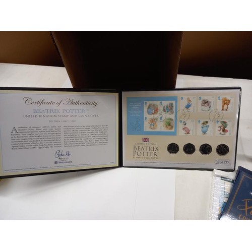 1170 - A Peter Pan, Beatrix Potter and The Pantomime 50 pence coin collections.