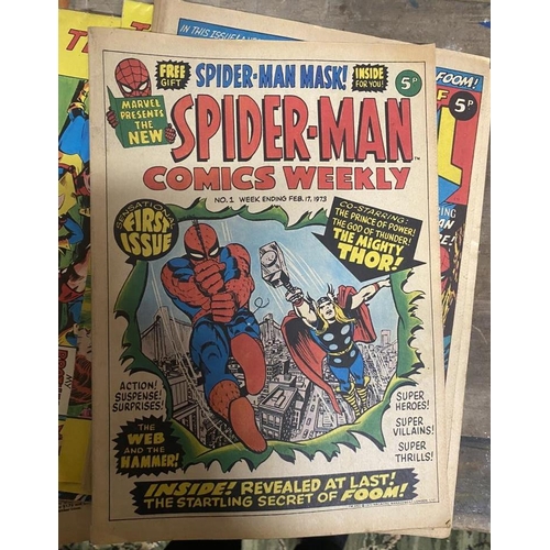 163 - A collection of British and US comics including Marvel, Fantastic, Spider-Man Comics Weekly 1, Marve... 