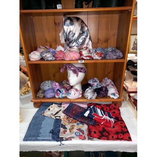 108 - A good selection of vintage ladies scarves (heads not included)