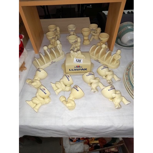 120 - A good selection of Lurpak advertising items including toast racks, egg cups & butter dishes