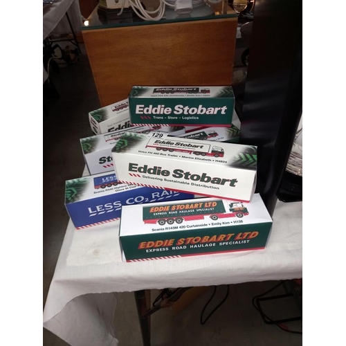 129 - 8 boxed Eddie Stobart die cast lorries