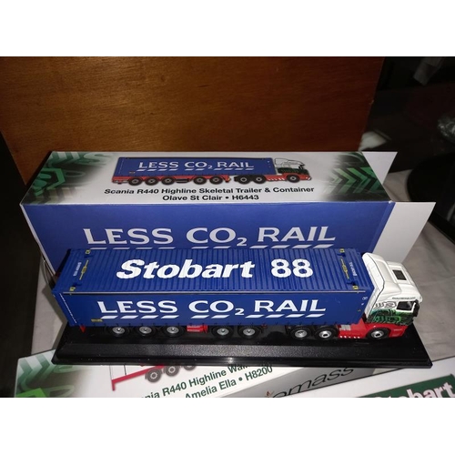 129 - 8 boxed Eddie Stobart die cast lorries