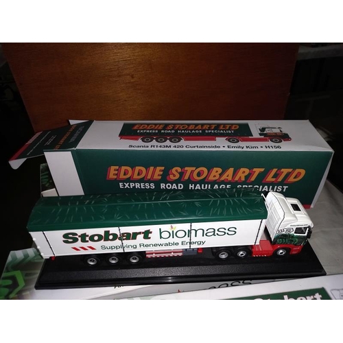 129 - 8 boxed Eddie Stobart die cast lorries