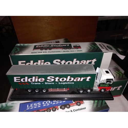 129 - 8 boxed Eddie Stobart die cast lorries