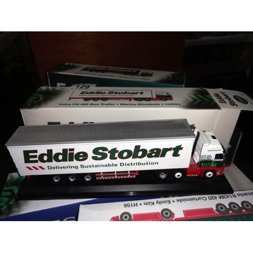 129 - 8 boxed Eddie Stobart die cast lorries