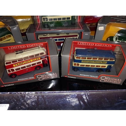 20 - A selection of Corgi classics and original omnibus models and a Corgi 75402 Tate and Lyle truck