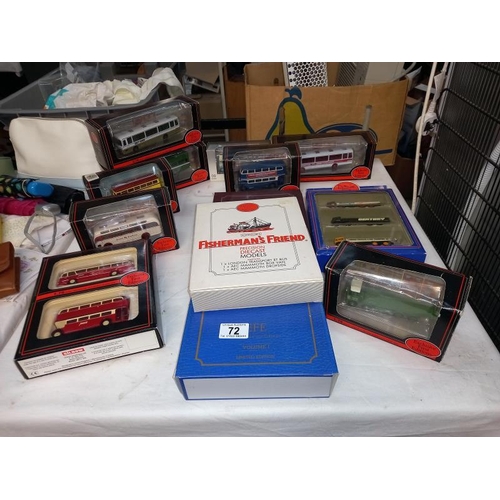 72 - A good selection of EFE exclusive first edition 1/76 scale model buses