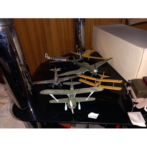 75 - A boxed Franklin Mint car and a collection of made and hand painted model aeroplanes