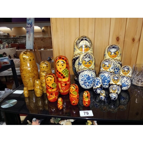 79 - 3 Russian dolls including traditional doll and an Indian style doll