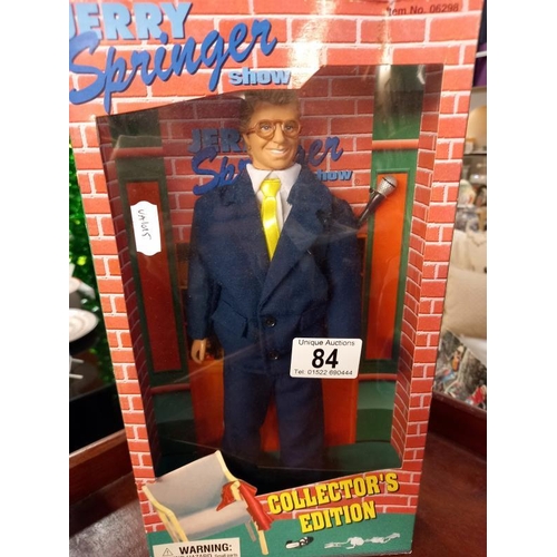 84 - A vintage novelty talking President George W Bush, doll needs batteries and a Jerry Jerry Springer s... 