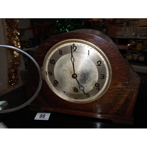 88 - A 1930's oak Westminster chime mantle clock