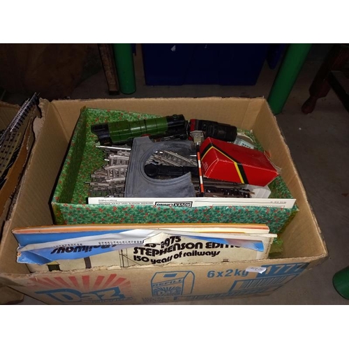 99 - 2 boxes of OO/HO gauge track including Hornby-Dublo 3 rail and transformers, rolling stock and engin... 