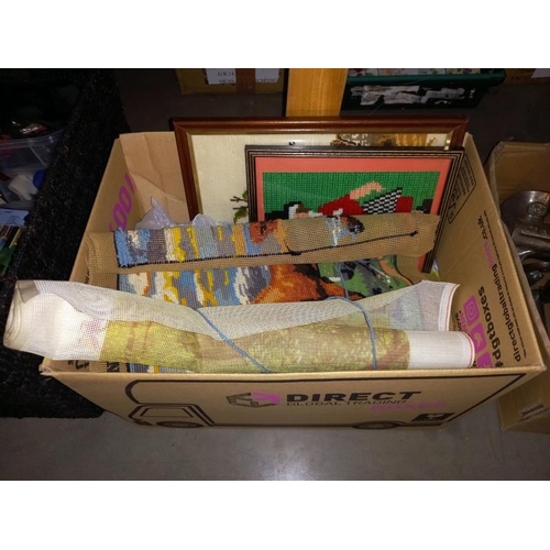 169 - A quantity of material sewing crafts etc (3 boxes)