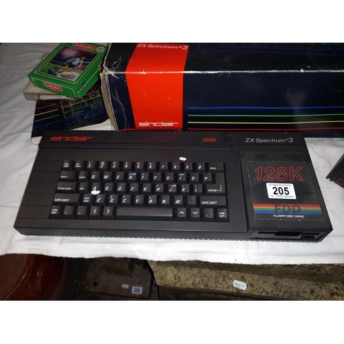 205 - A boxed ZX Spectrum 3 & quantity of games