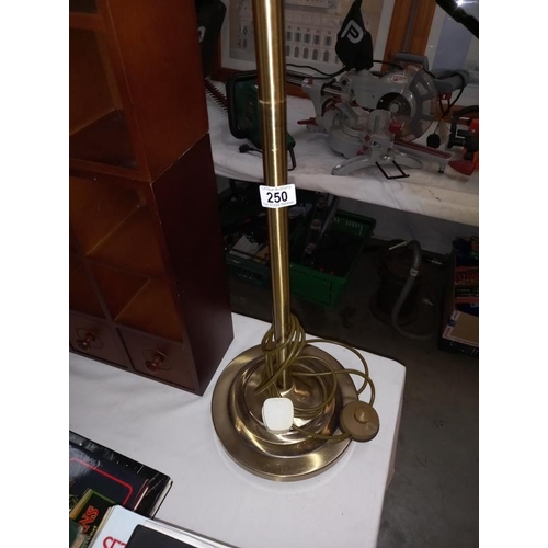 250 - A brass effect floor standing standard lamp (COLLECT ONLY)