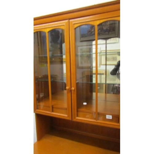 1460 - A good quality display cabinet with two glazed doors and three drawers, in as new condition. COLLECT... 