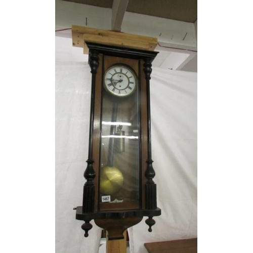 1467 - A Victorian mahogany Vienna wall clock, COLLECT ONLY.