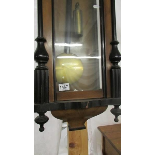 1467 - A Victorian mahogany Vienna wall clock, COLLECT ONLY.