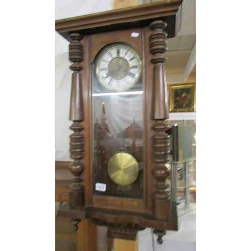 1470 - A Victorian mahogany Vienna wall clock. COLLECT ONLY.