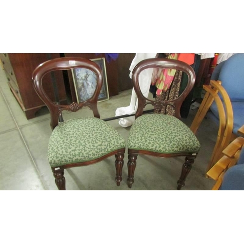 1472 - A pair of VictorIAn mahogany dining chairs, COLLECT ONLY.