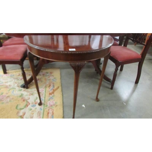 1473 - A mahogany D shaped hall table. COLLECT ONLY.