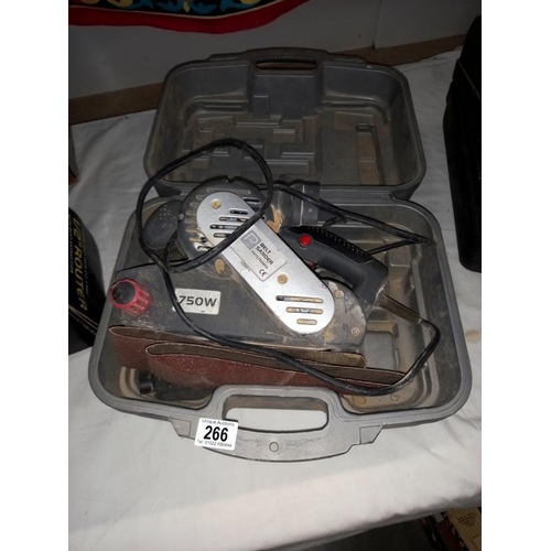 266 - A cased belt sander. (COLLECT ONLY)