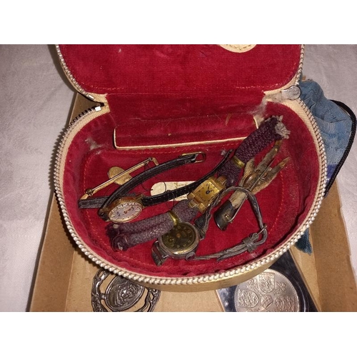 314 - A mixed lot including travel clock & watches etc.