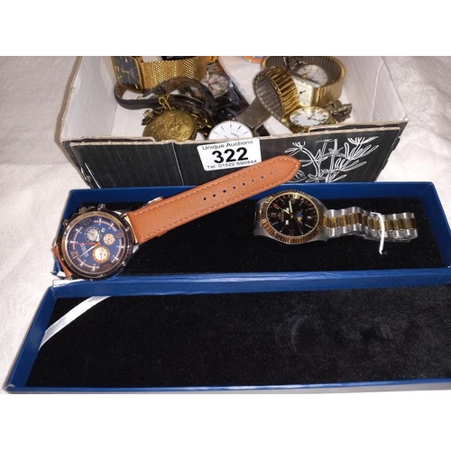 322 - 11 Gent's wristwatches & a pocket watch