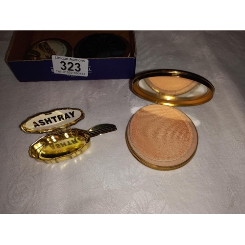 323 - 5 powder compacts & a pill box