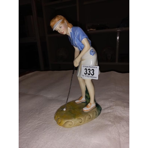 333 - 3 Royal Doulton figures, Teeing off HN3276, Golfer HN2992 & Winning putt HN3279