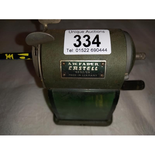 334 - A vintage A W Faber 'Castell' desk pencil sharpener