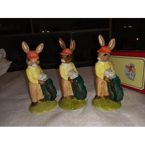 336 - Royal Doulton daddy's joy HN3294 & 3 Bunnykins DB271 caddie Bunnykins (1 with box)