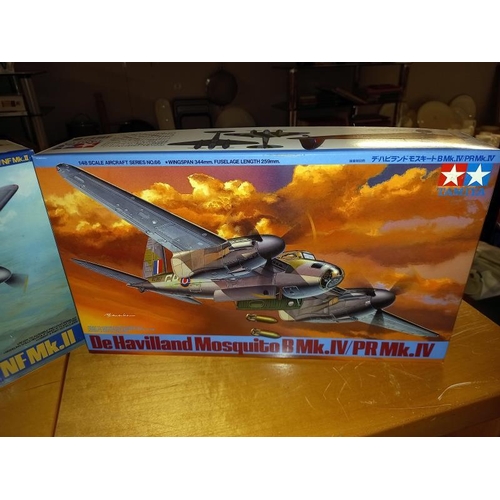 370 - 2 boxed Tamiya 1/48 scale De Havilland Mosquito FB Mk VI/NF Mk.11 B Mk.IV/PR Mk IV contents sealed