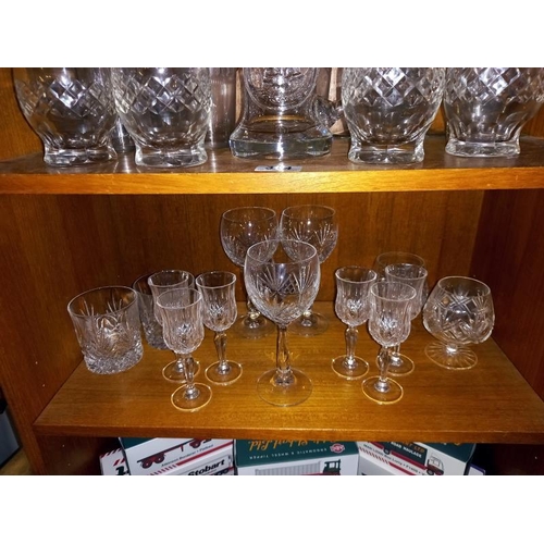 374 - Good lot of drinking glasses on 4 shelves