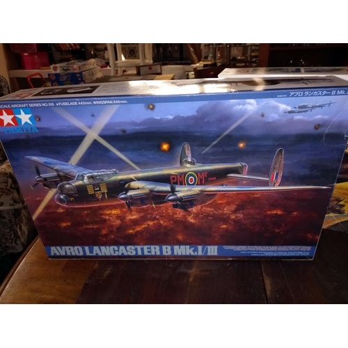 388 - 2 boxed Tamiya 1/48 scale kits no 6421 Dambuster Lancaster B11 Grand Slam Bomber and no 61105 Avro L... 