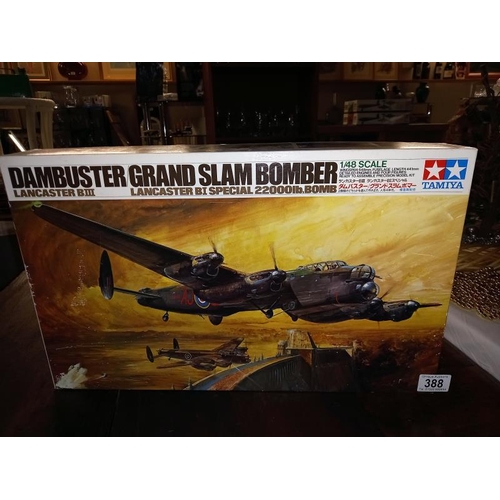 388 - 2 boxed Tamiya 1/48 scale kits no 6421 Dambuster Lancaster B11 Grand Slam Bomber and no 61105 Avro L... 