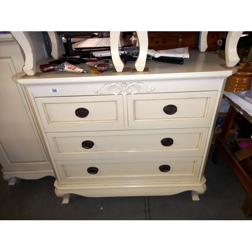 396 - A good quality 2 over 2 white/cream chest of drawers