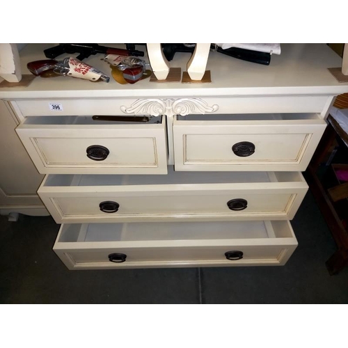 396 - A good quality 2 over 2 white/cream chest of drawers