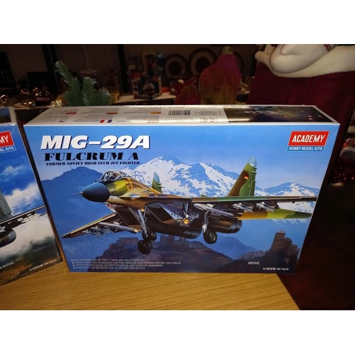 418 - 3 boxed academy 1/48 scale aircraft kits mig29 No,2119 , 2128 , 2116