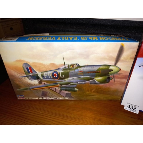 432 - A boxed Fujima and FGR Alcock and Brown Phantom and Hasigawa Typhoon early version contents sealed