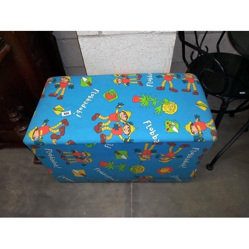 466 - A Bill and Ben fabric covered toy/blanket box