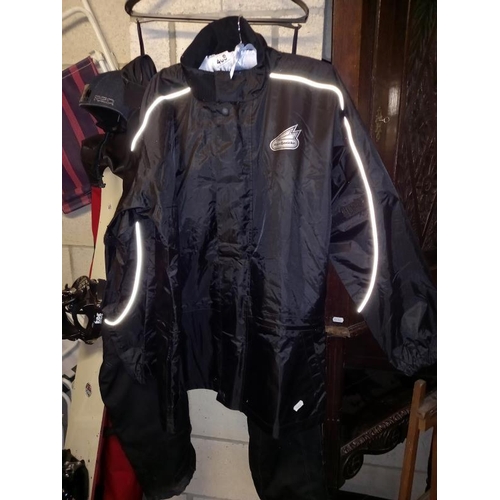 468 - A Hein Gericke bikers rain jacket size L and trousers size XXL