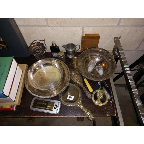 474 - A good selection of silver plate items etc