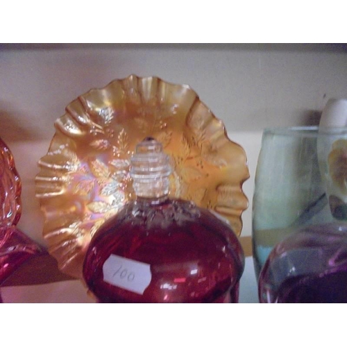 617 - A good lot of cranberry and other coloured glass ware, COLLECT ONLY.