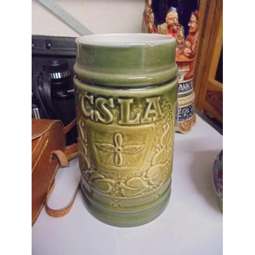 622 - A beer stein, a tankard and a jug.