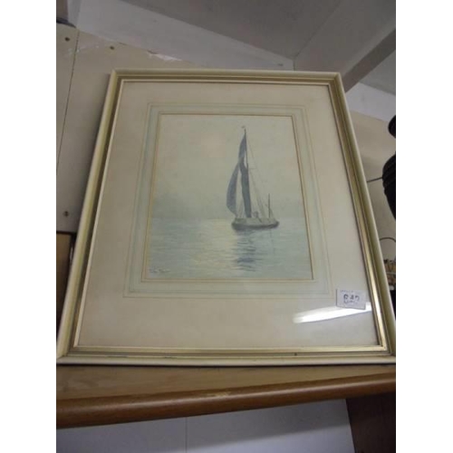 643 - A framed and glazed watercolour seascape signed John Taylor, COLLECT ONLY.