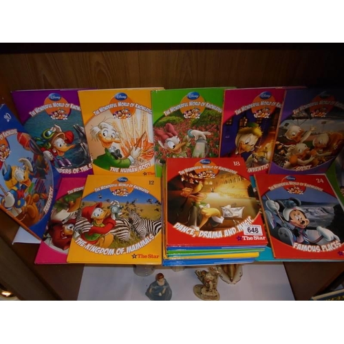 648 - 20 volumes of Disney 'The Wonderful World of Knowledge'.